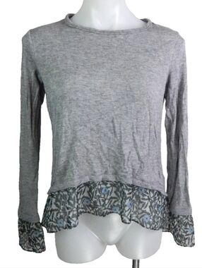 Bailey 44 Gray Floral Trim‎ Top